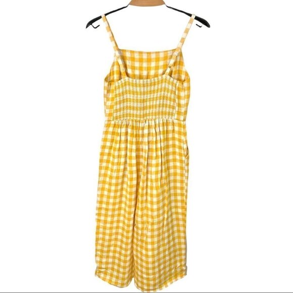 * Old Navy Yellow Gingham Linen Blend Jumpsuit Size S - Picture 5 of 8